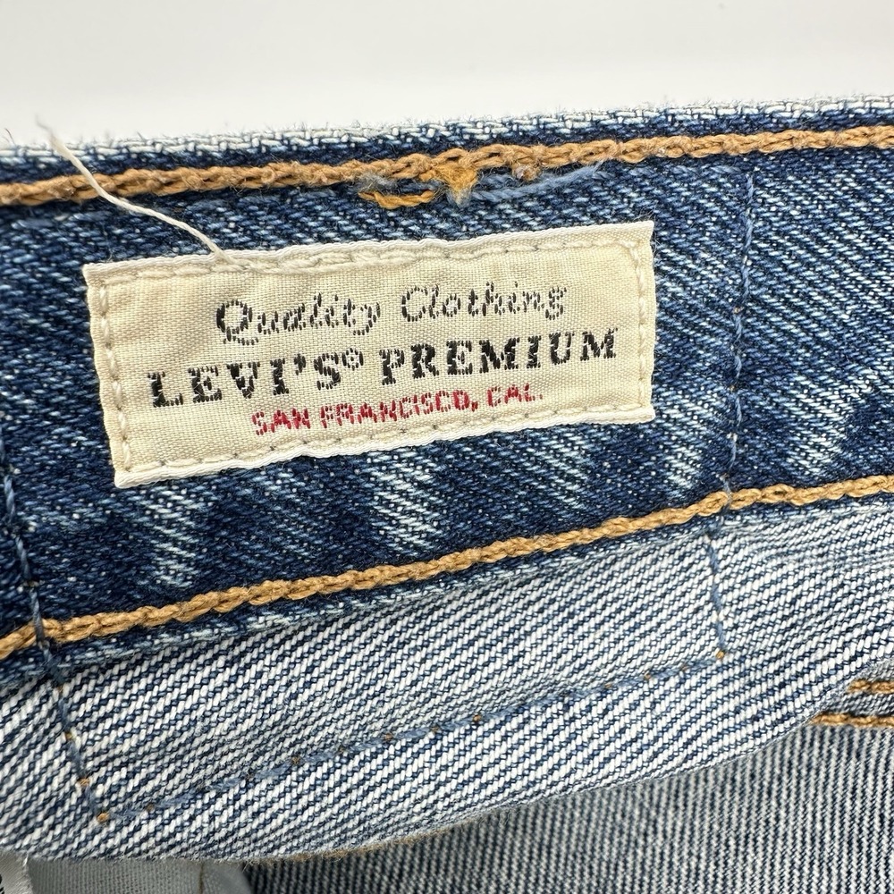 Levi's 501 Premium Custom Cutoff Shorts W30 Rhinestone Fringe Festival Y2K Denim - Picture 4 of 13